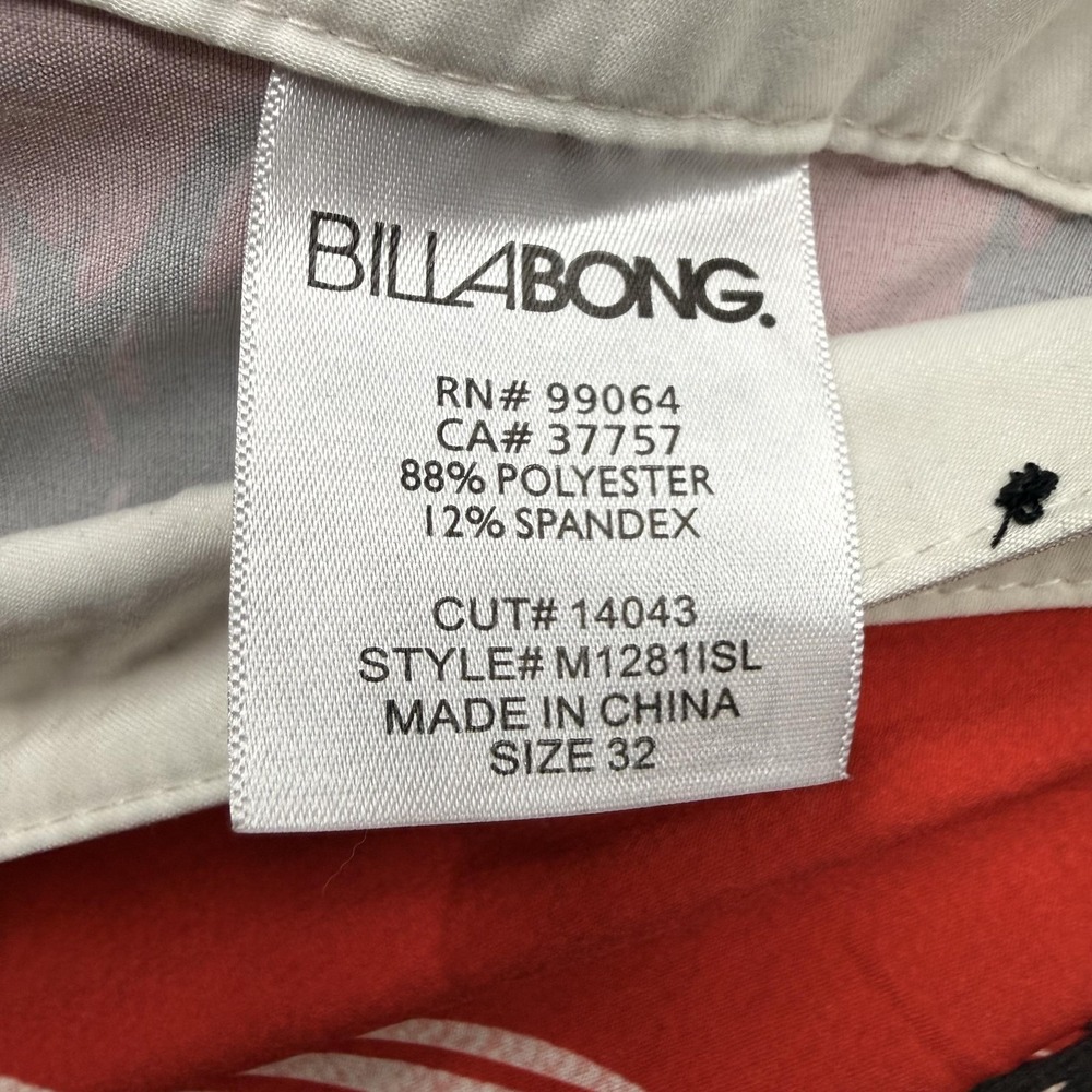 Billabong Platinum X Board Shorts Mens 32 Red Tropical Hula Marlin M1281ISL - Picture 5 of 11